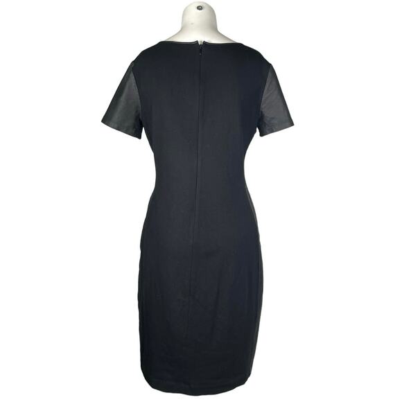 Theory Short Sleeve Leather Dress Black - Picture 2 of 7